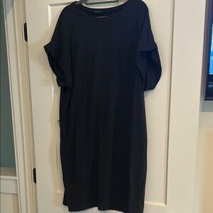 Eloquii Black T-shirt dress with optional tie for waist